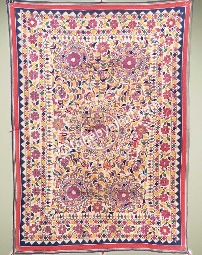 Vintage Wall hanging Cotton Gujrati textile, Home Decor Art  MD